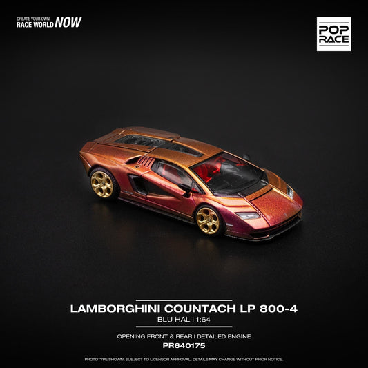 POP RACE 1/64  LAMBORGHINI COUNTACH LP 800-4 - BLU HAL  ⁠PR640175