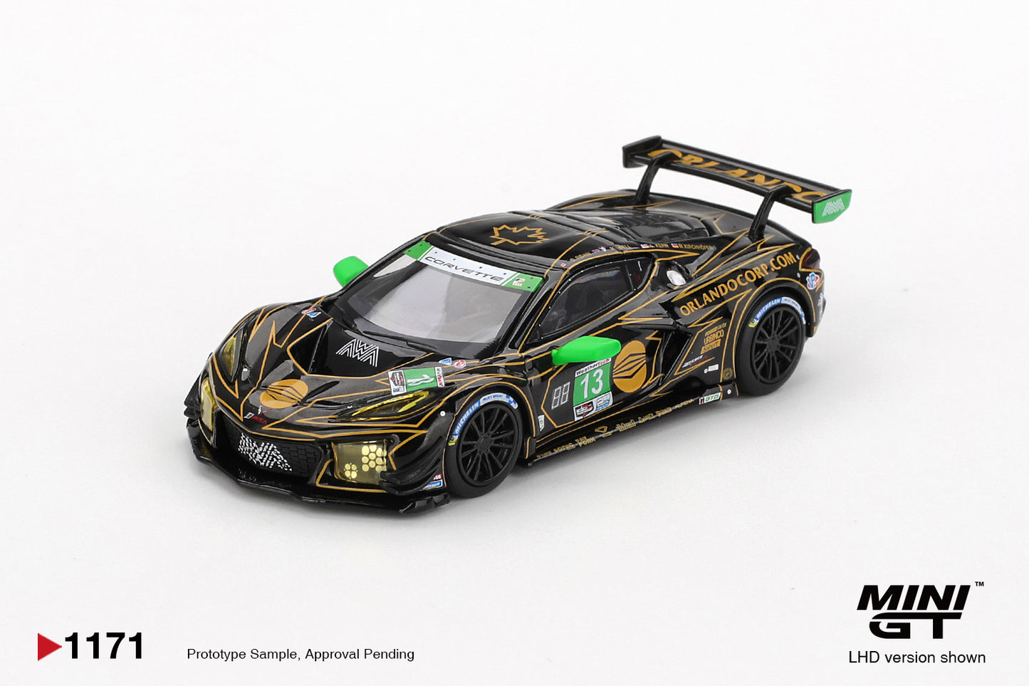 MINI GT #1171 1/64 Chevrolet Corvette Z06 GT3.R #13 AWA 2025 IMSA Daytona 24 Hrs (LHD)