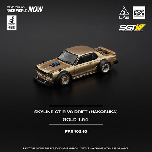 POP RACE 1/64 Nissan SKYLINE GT-R V8 DRIFT (HAKOSKA) SGTVI TAIWAN EDITION * EXCLUSIVE *