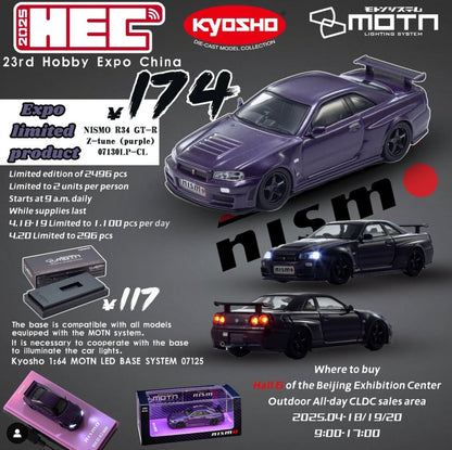 KYOSHO 1/64 NISMO R34 GT-R Z-TUNE PURPLE MOTN BEIJING HOBBY EXPO CHINA 2025 EXCLUSIVE
