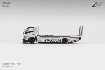 Micro Turbo 1/64 Custom Flatbed Trailer Rocket Bunny Metallic White