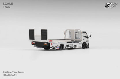 Micro Turbo 1/64 Custom Flatbed Trailer Rocket Bunny Metallic White