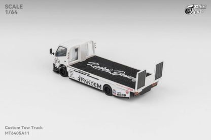 Micro Turbo 1/64 Custom Flatbed Trailer Rocket Bunny Metallic White