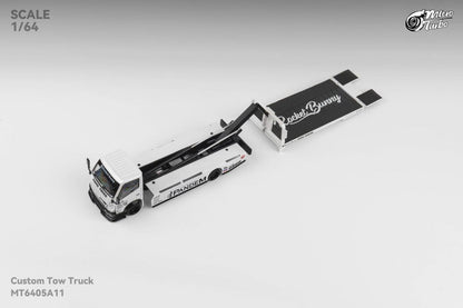 Micro Turbo 1/64 Custom Flatbed Trailer Rocket Bunny Metallic White