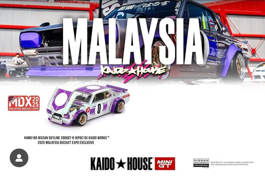 MINI GT X KAIDO HOUSE 1/64 NISSAN SKYLINE 2000 GT-R (KPGC10) KAIDO WORKS 2025 KHMG185 MALAYSIA DIECAST EXPO EXCLUSIVE  | MALAYSIA DIECAST EXPO 2025 MDX