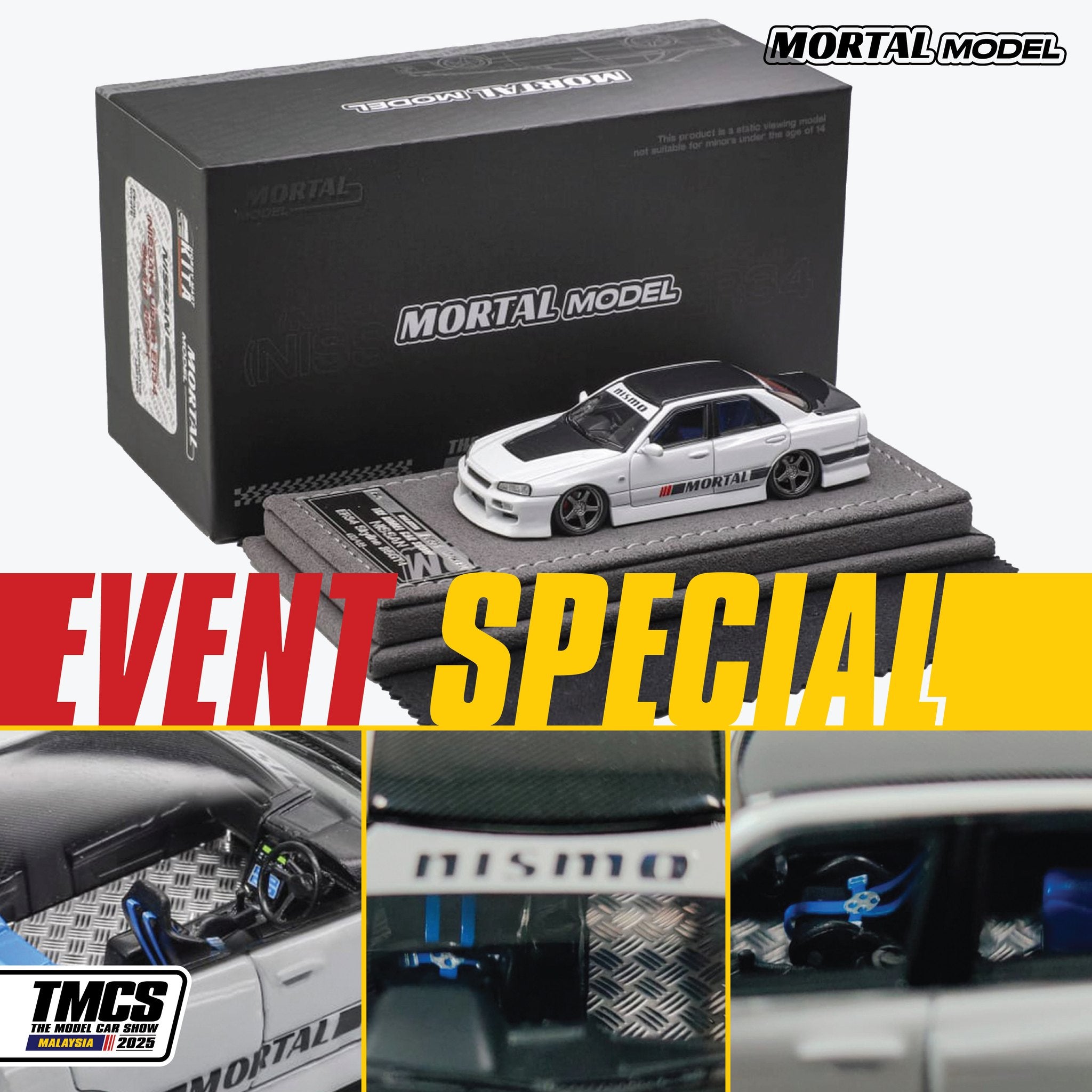 MORTAL 1/64 NISSAN URAS ER34 SKYLINE 25GT-T PEARL WHITE
