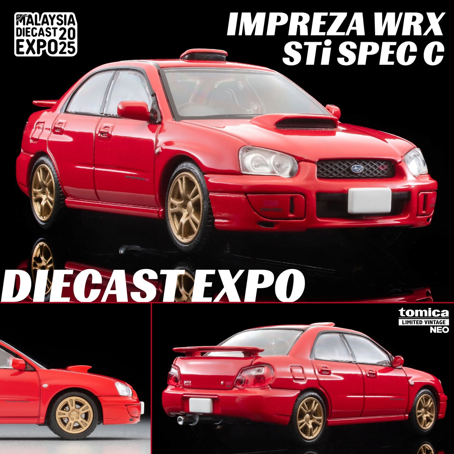 MDX25 X Tomica Limited Vintage Neo LV-N Subaru Impreza WRX STi spec C (Red) 2003 model