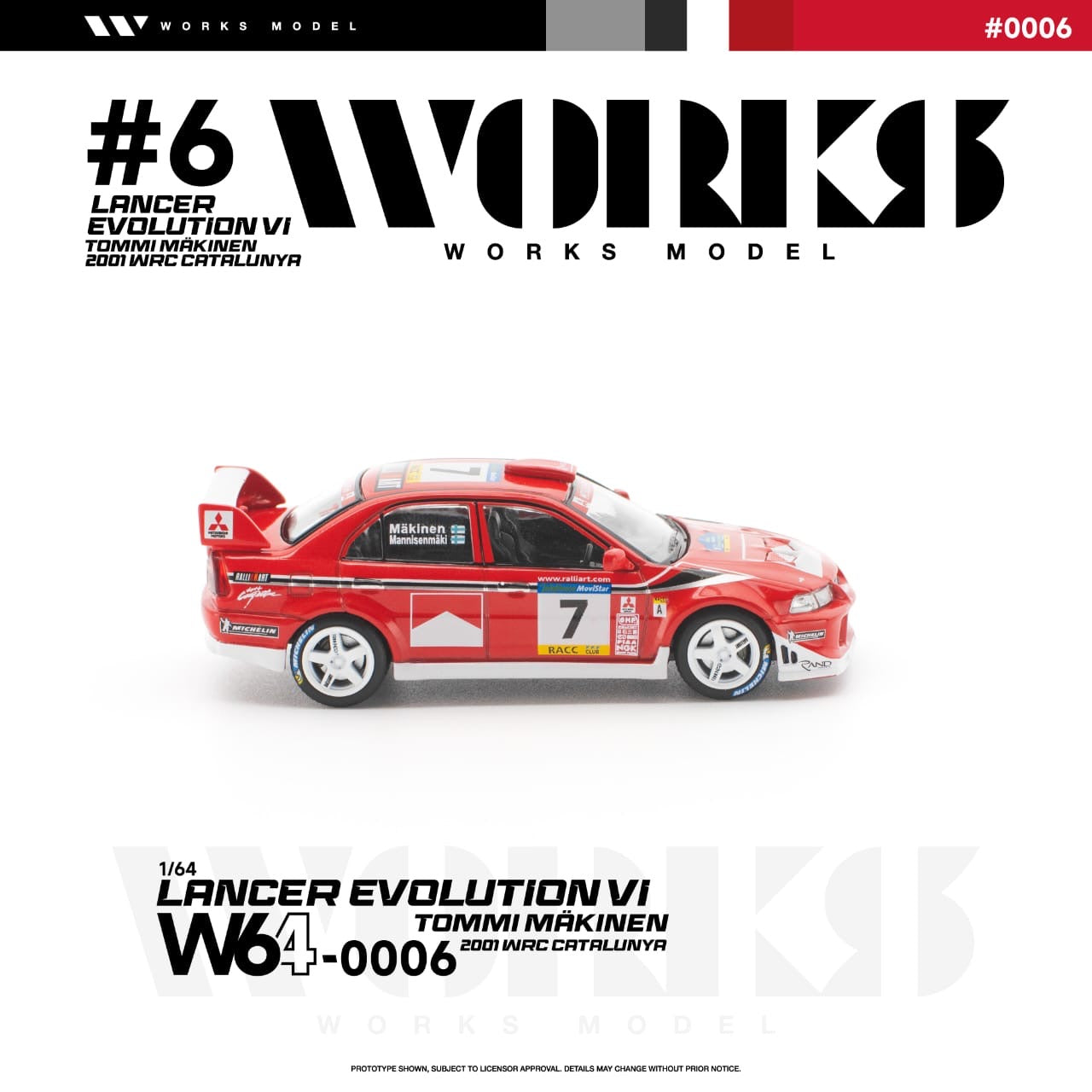 * PRE ORDER * Works 1:64 Evolution EVO VI Tommi Makinen Edition Red (W640002)