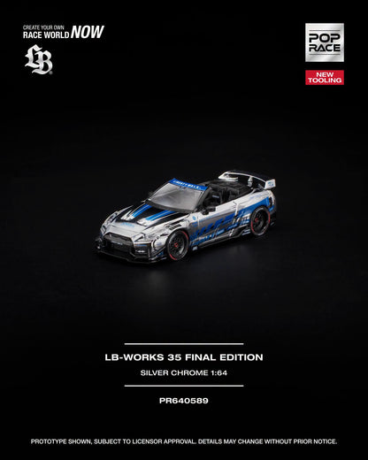 * PRE ORDER * POP RACE 1/64 LB-WORKS 35 FINAL EDITION SILVER CHROME PR640572
