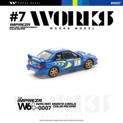 * PRE ORDER * Works 1:64 Diecast Model
Impreza WRC 1997 Monte Carlo Colin Mcrae
Rally Blue 3# Livery(W640007)
