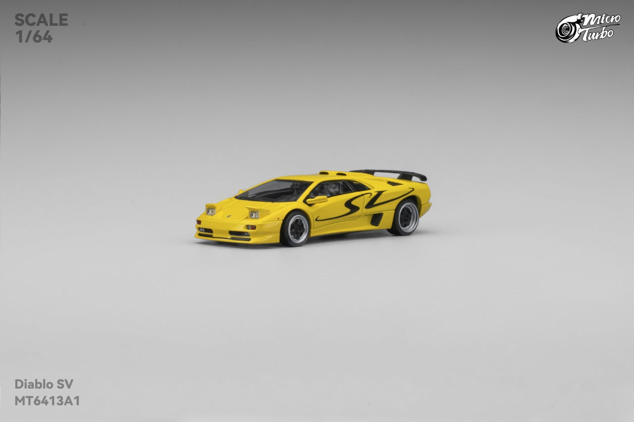 * PRE ORDER * Micro Turbo 1/64 Lamborghini Diablo SV   MT6413A1 Metallic Yellow