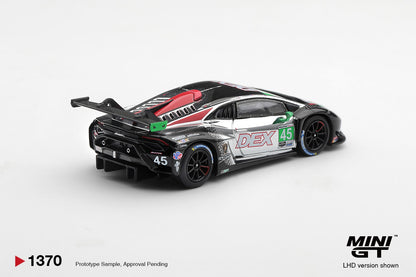 * PRE ORDER * MINI GT #1370 1/64 Lamborghini Huracan GT3 EVO2 #45 DEX Wayne Taylor Racing 2025 IMSA Chevrolet Grand Prix Class Winner (LHD)