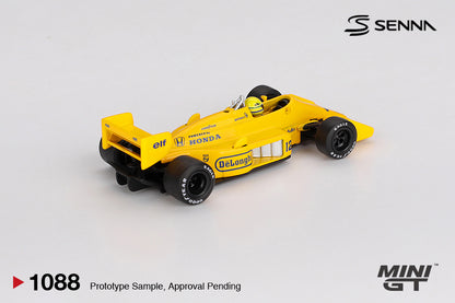 MINI GT #1088 1/64 Lotus 99T #12 Ayrton Senna 1987 Monaco Grand Prix Winner