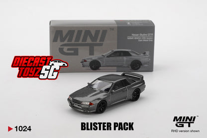 MINI GT #1024 1/64 Nissan Skyline GT-R (NISMO BNR32 CRS Version) Dark Metal Gray - BLISTER PACK