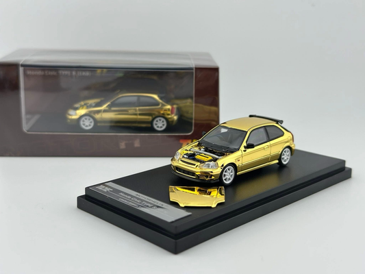 MOTORHELIX 1/64 Honda Civic Type R (Ek9) GOLD CHROME | Thailand Diecast Expo 2025