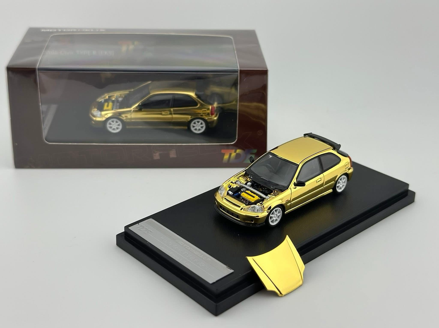 MOTORHELIX 1/64 Honda Civic Type R (Ek9) GOLD CHROME | Thailand Diecast Expo 2025
