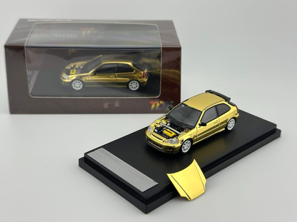 MOTORHELIX 1/64 Honda Civic Type R (Ek9) GOLD CHROME | Thailand Diecast Expo 2025