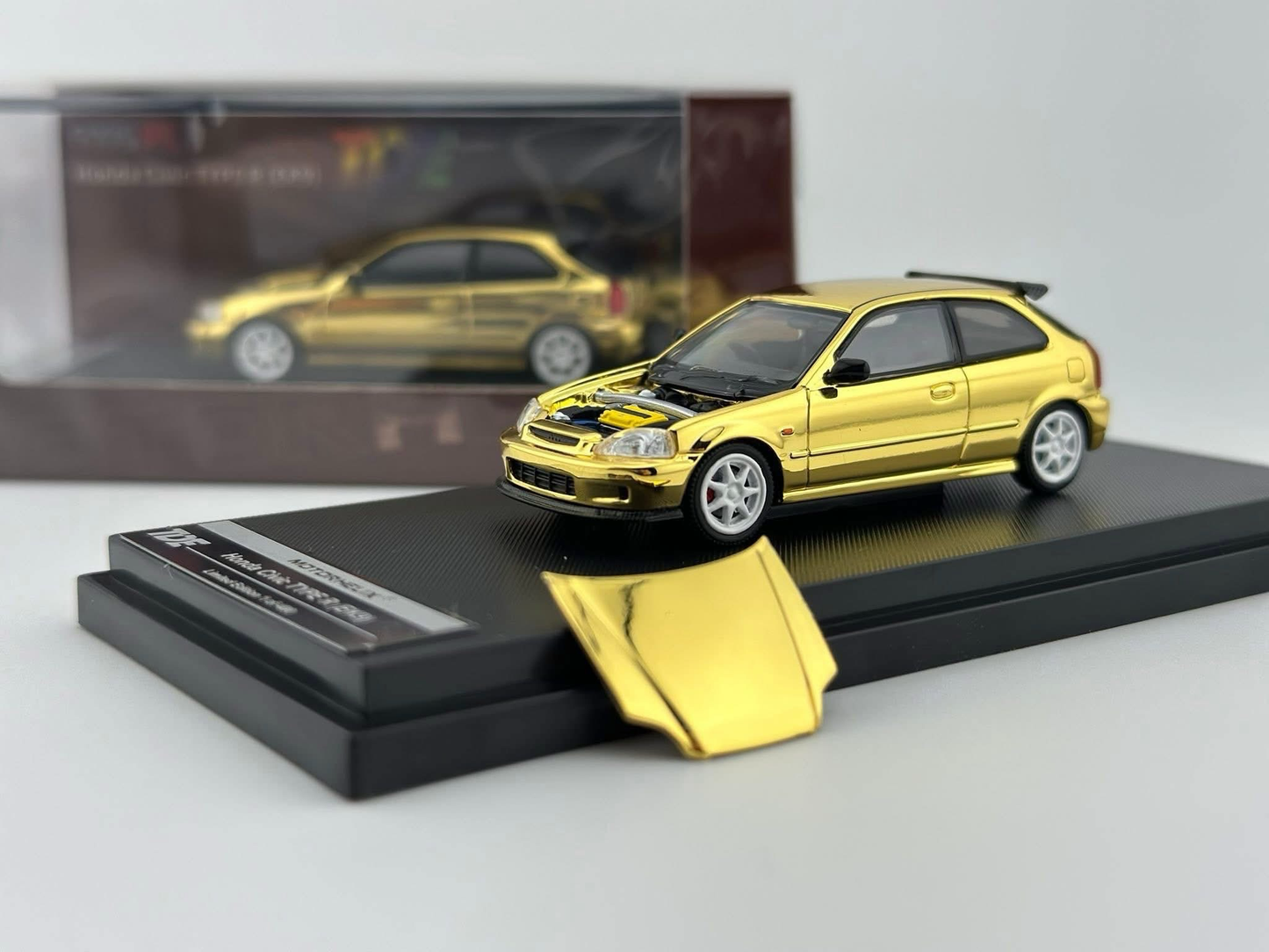 MOTORHELIX 1/64 Honda Civic Type R (Ek9) GOLD CHROME | Thailand Diecast Expo 2025