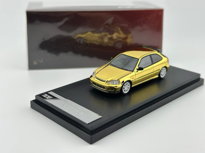 MOTORHELIX 1/64 Honda Civic Type R (Ek9) GOLD CHROME | Thailand Diecast Expo 2025