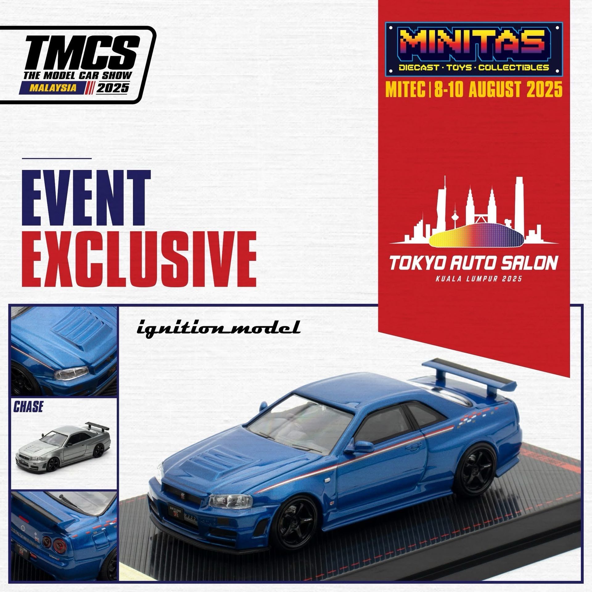 Ignition Model 1/64 Nissan Skyline GT-R34 Bayside Blue | TASKL25