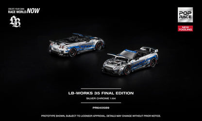 * PRE ORDER * POP RACE 1/64 LB-WORKS 35 FINAL EDITION SILVER CHROME PR640572