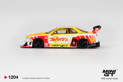 MINI GT #1204 1/64 Nissan LB-ER34 Super Silhouette SKYLINE Suppaiman Okinawa RHD