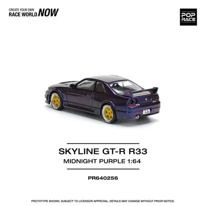 * PRE ORDER * POP RACE 1/64 SKYLINE GT-R R33 NISMO MIDNIGHT PURPLE PR640256