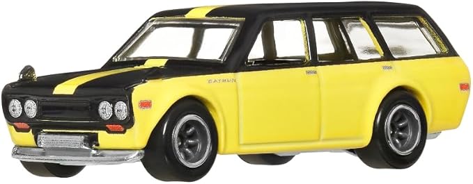 HOT WHEELS BOUEVARD DATSUN 510 WAGON YELLOW WITH BLACK TOP