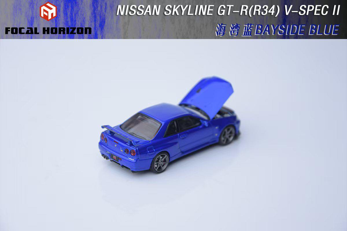 Focal Horizon FH 1/64 Skyline GT-R R34 V-SPEC-II Bayside Blue
