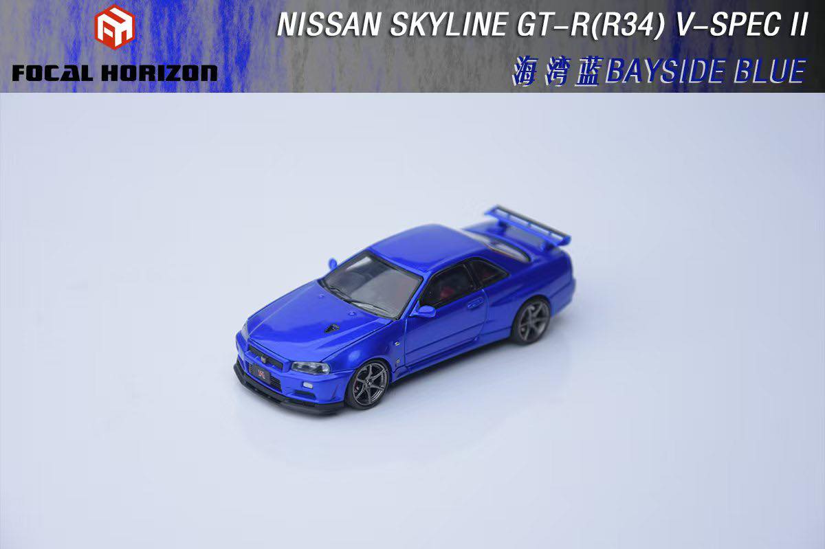 Focal Horizon FH 1/64 Skyline GT-R R34 V-SPEC-II Bayside Blue