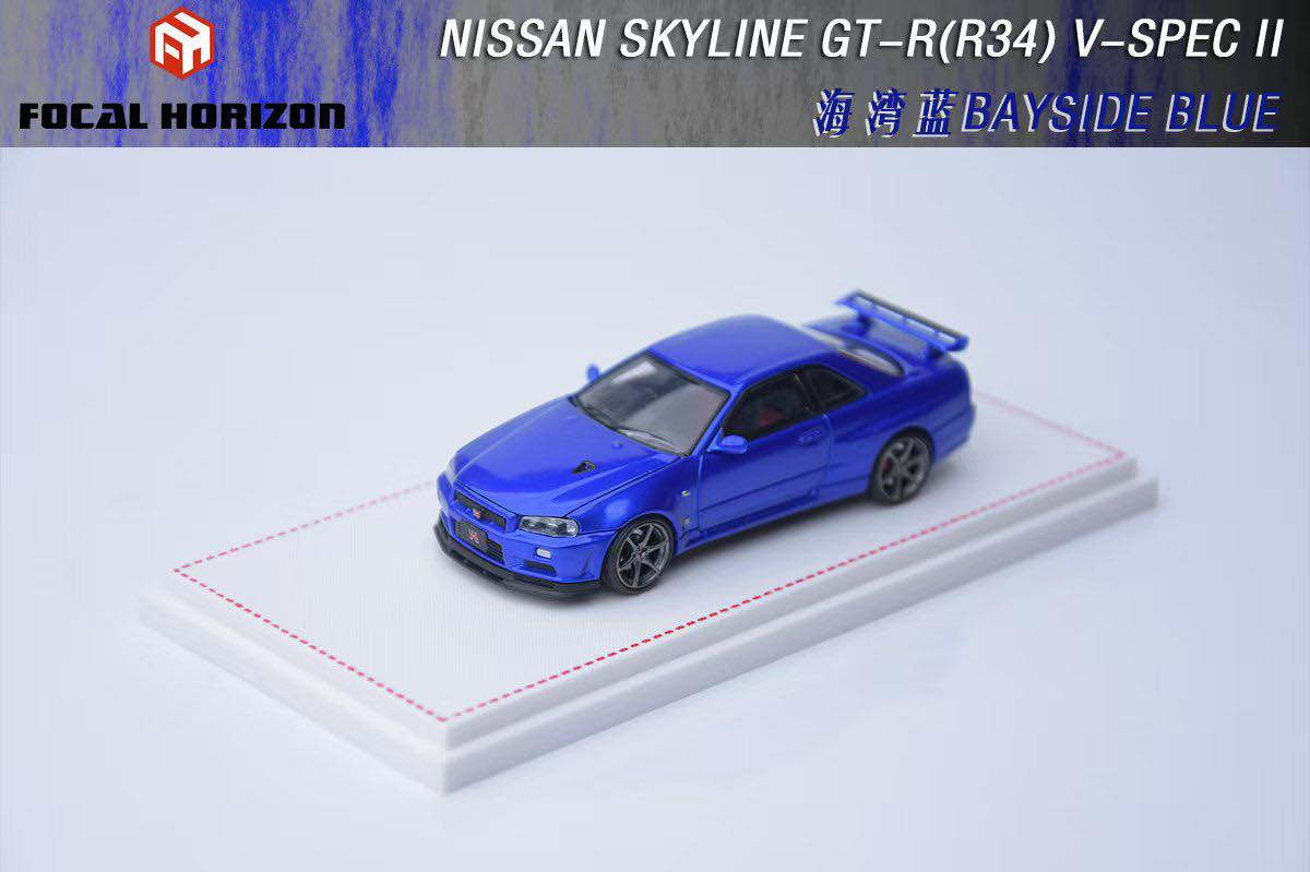 Focal Horizon FH 1/64 Skyline GT-R R34 V-SPEC-II Bayside Blue