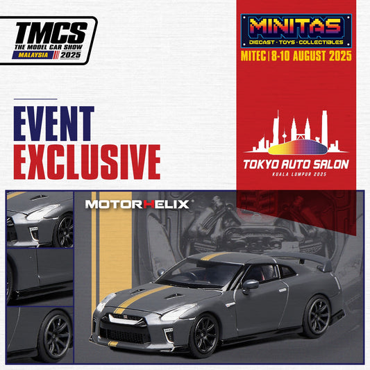 Motorhelix Nissan GT-R R35 Matte Grey / Gold Livery | TASKL25 EXCLUSIVE
