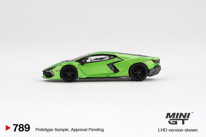 MINI GT #789 1/64 Lamborghini Revuelto Verde Selvans (RHD)
