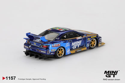 MINI GT #1157 1/64 Nissan Silvia (S15) LB-Super Silhouette #555 Team MINI GT Liberty Walk 2025 Formula Drift (RHD)