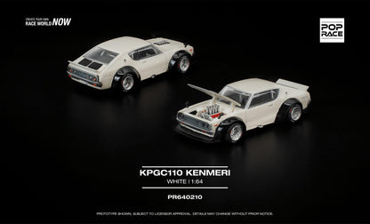 * PRE ORDER * POP RACE 1/64 KPGC110 Kenmeri White  PR640210