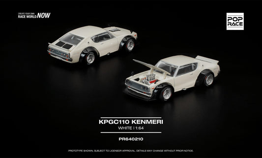 * PRE ORDER * POP RACE 1/64 KPGC110 Kenmeri White  PR640210