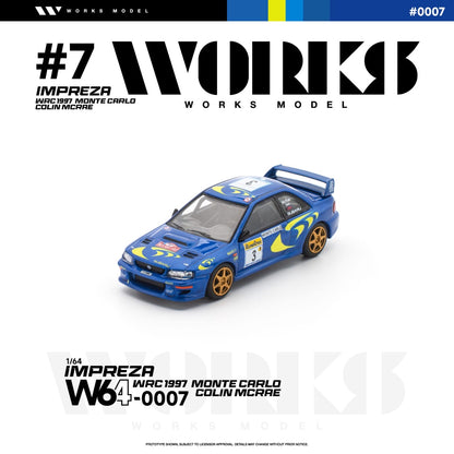 * PRE ORDER * Works 1:64 Diecast Model
Impreza WRC 1997 Monte Carlo Colin Mcrae
Rally Blue 3# Livery(W640007)
