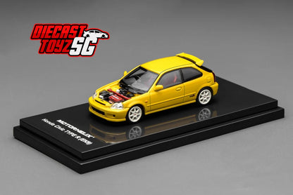 Motorhelix 1/64 Honda Civic Type R EK9 Sunlight Yellow M65002