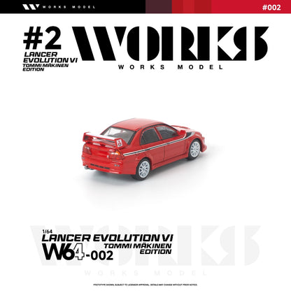 * PRE ORDER * Works 1:64 Evolution EVO VI Tommi Makinen Edition Red (W640002)