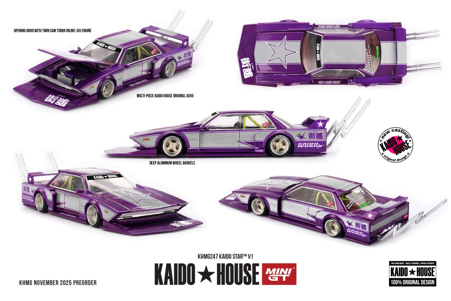 * PRE ORDER * [ Kaido House x MINI GT ] 1/64 KAIDO STAR V1 KHMG247