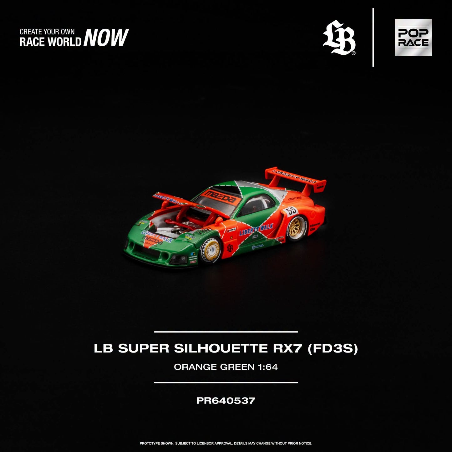 * PRE ORDER * POP RACE 1/64 LB SUPER SILHOUETTE RX7 (FD3S) PR640537