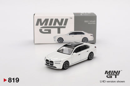 MINI GT #819 1/64 BMW i7 xDrive60 Mineral White (RHD)