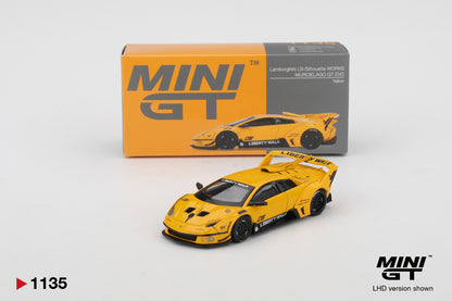 MINI GT #1135 1/64 Lamborghini LB-Silhouette WORKS MURCIELAGO GT Evo Yellow (RHD)