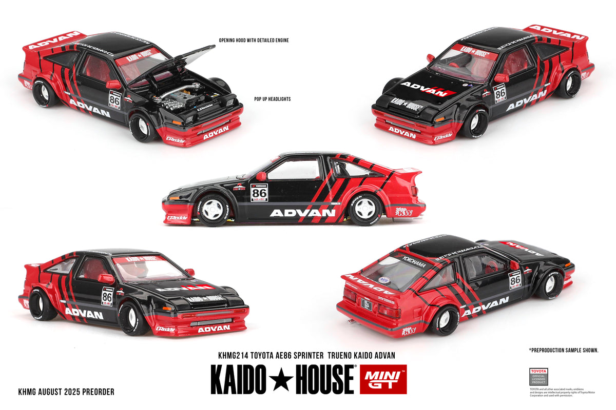 [ Kaido House x MINI GT ] 1/64 Toyota AE86 Sprinter Trueno Kaido ADVAN KHMG214