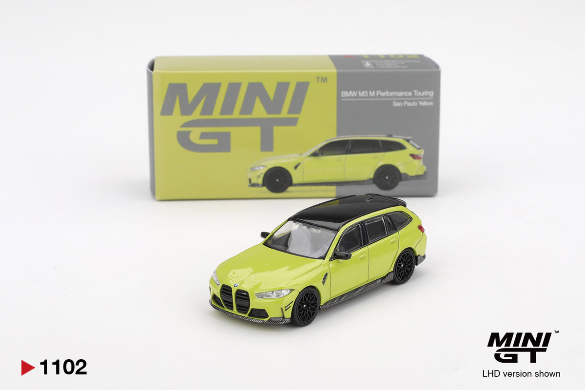 MINI GT #1102 1/64 BMW M3 M Performance Touring Sao Paulo Yellow (RHD)