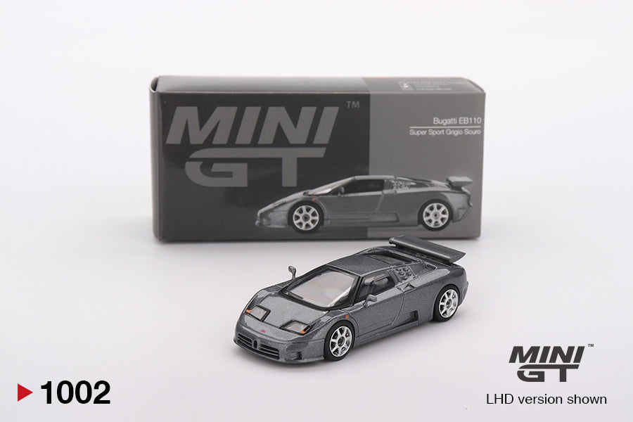 MINI GT #1002 1/64 Bugatti EB110 Super Sport Grigio Scuro (LHD)