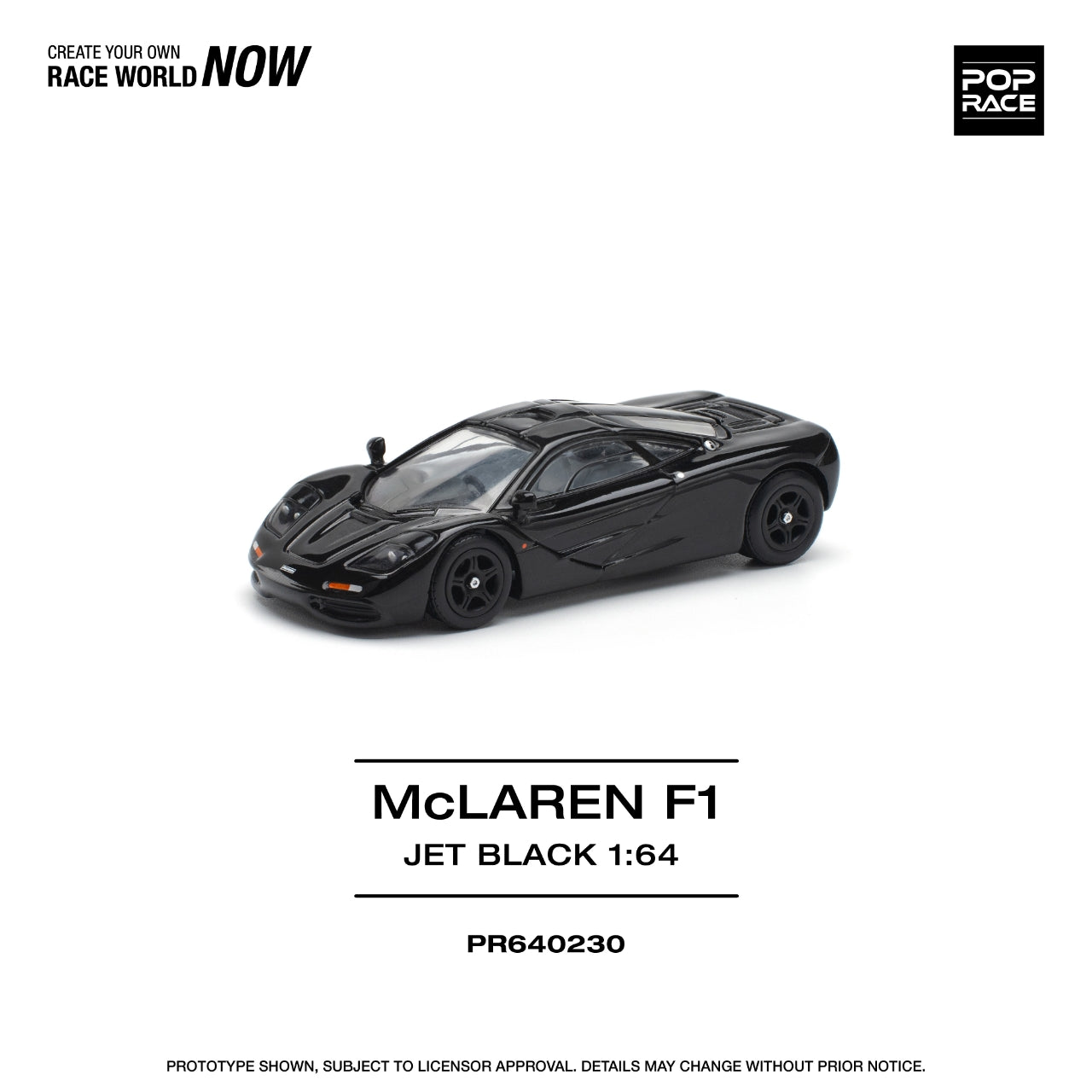 * PRE ORDER * POP RACE 1/64  McLAREN F1 - JET BLACK  PR640230