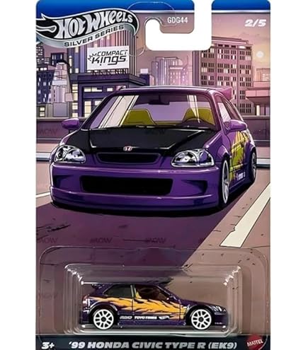 Hot Wheels Silver Series Compact Kings '99 Honda Civic Type R EK9 Purple