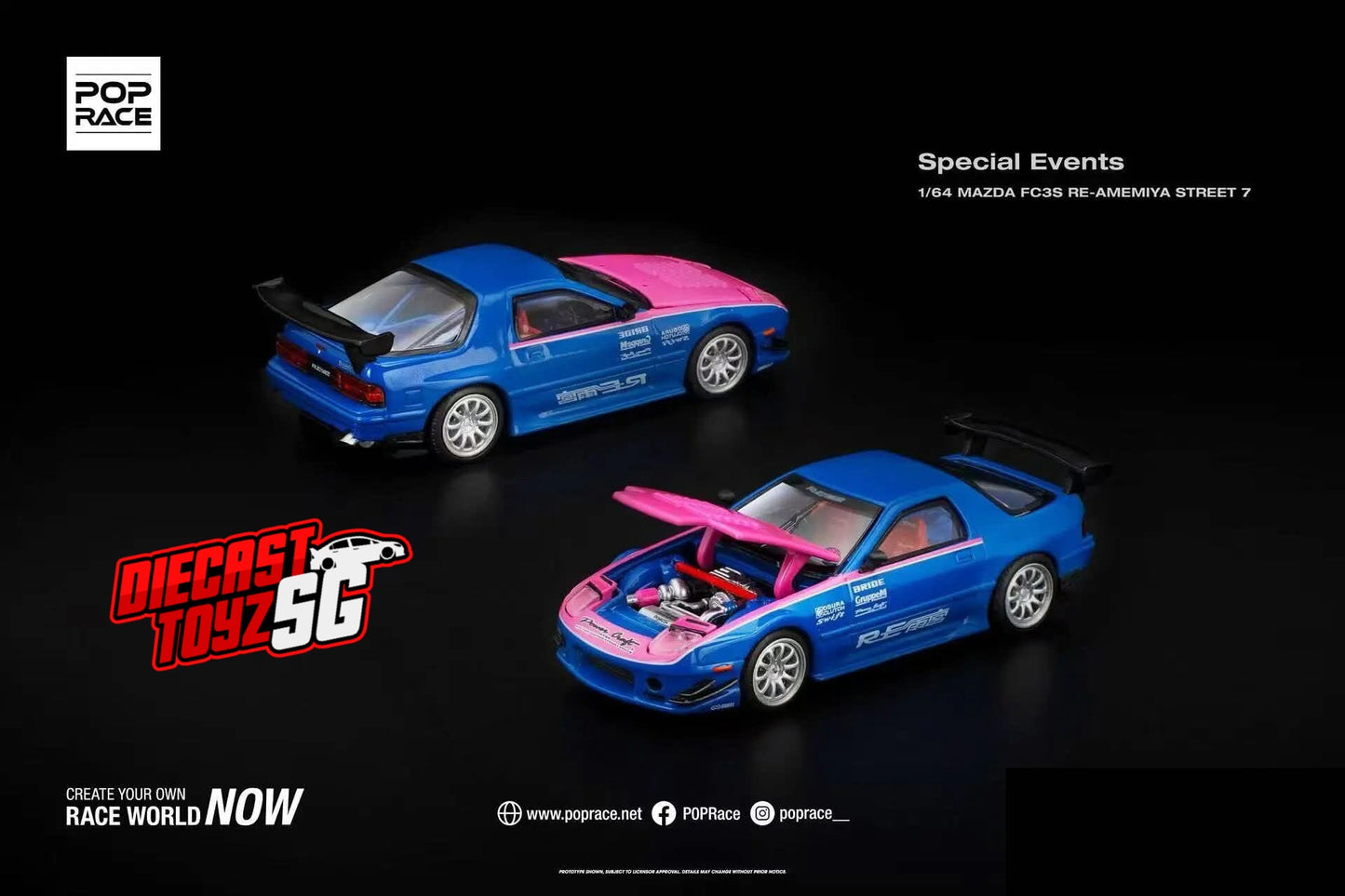 POP RACE XCARTOYS 1/64 APA XPO EXCLUSIVE MAZDA RX7 FC3S RE AMEMIYA