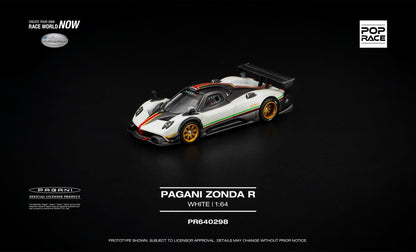 * PRE ORDER * POP RACE 1/64 PAGANI ZONDA R WHITE PR640298